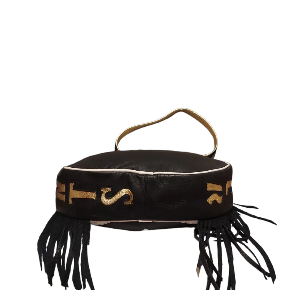 Saints Football Leather Fringe Zip Up Closure Black & Gold! Shoulder Bag! - Picture 6 of 6